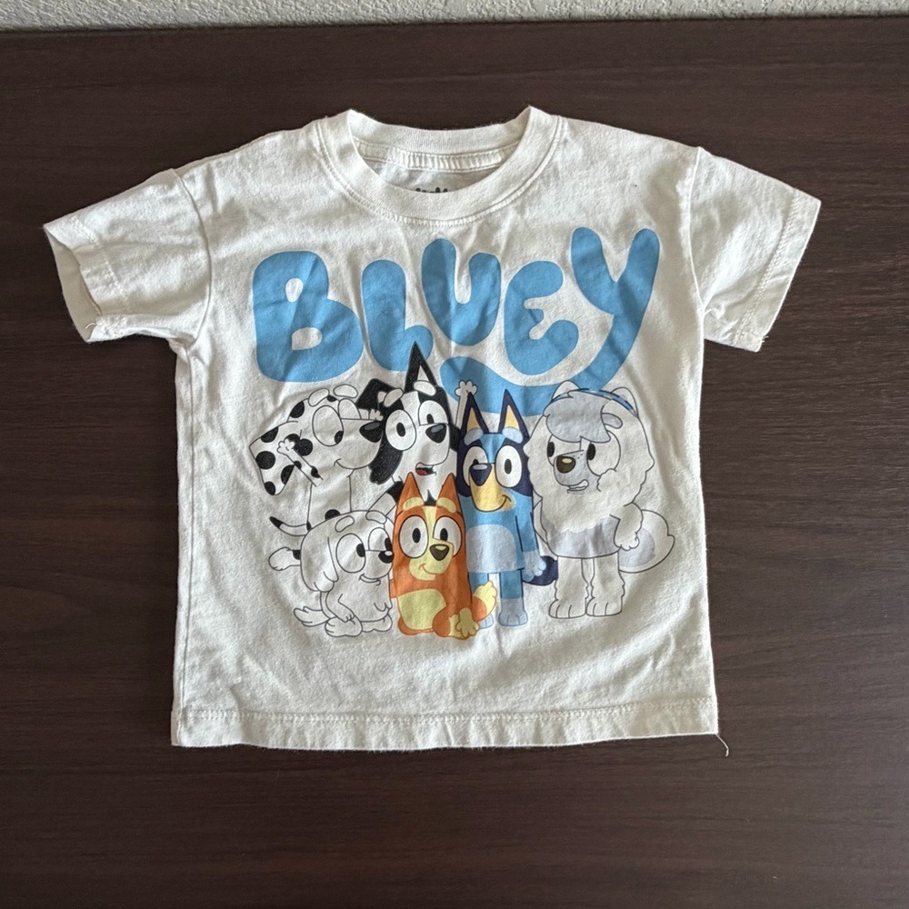 Kids Bluey Characters‎ T Shirt Short Sleeve Size 18 Months White Bluey